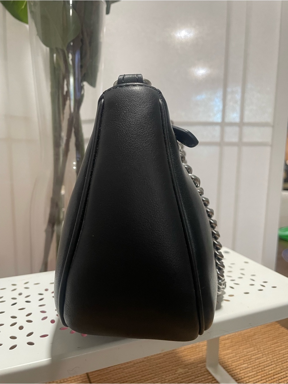Coach Teri Black Crescent Shoulder Bag with Chain Strap CJ608 - Picture 6 of 12
